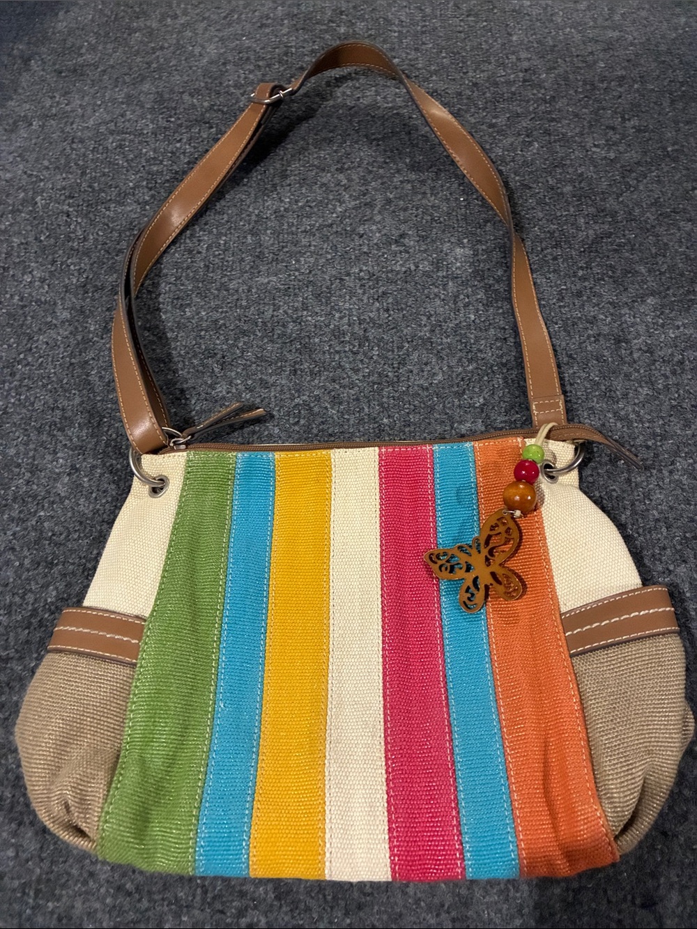 🎉 4/$25 Relic Women's Multicolor Stripe Canvas Shoulder Bag